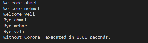Wihout corona python file result