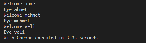 with corona python file result